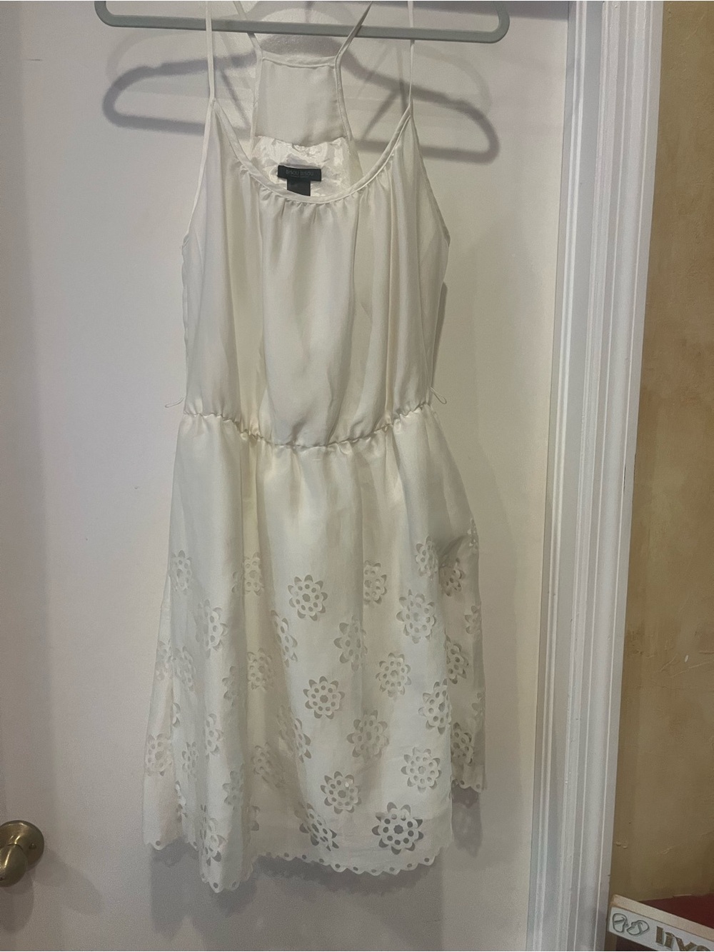 White Eyelet Sundress with Scalloped Hem